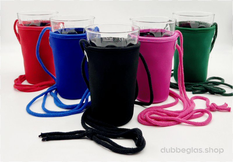 Dubbeglashalter, Weinglashalter und Getränkehalter ohne Aufdruck in verschiedenen Farben
