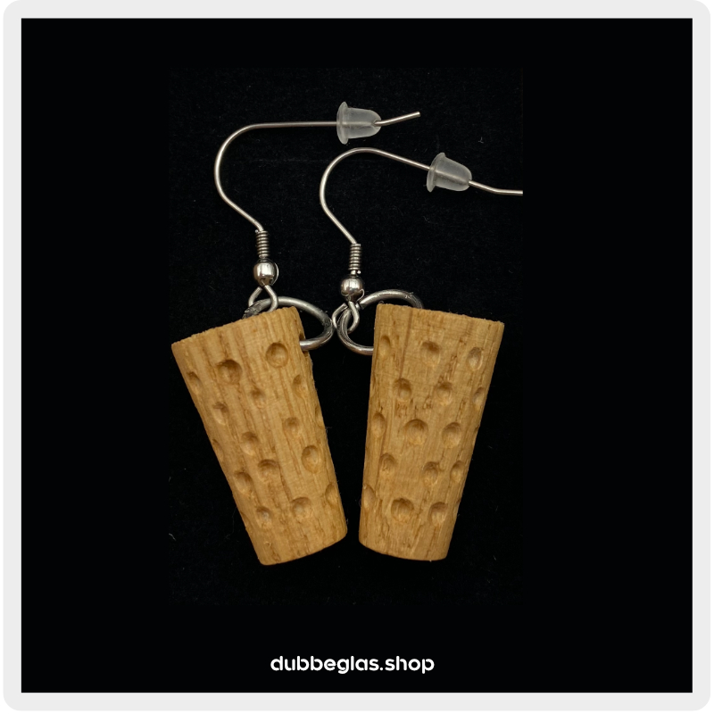 Dubbeglas Ohrringe aus Holz