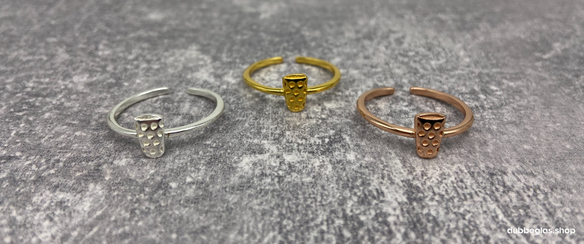 Dubbeglas Ringe in Gold, Silber und Roségold
