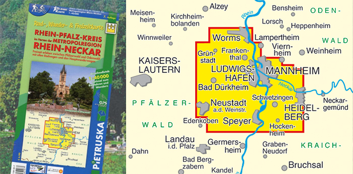 Wandern und Wanderwege im Rhein-Pfalz-Kreis - Wanderkarte und Radkarte