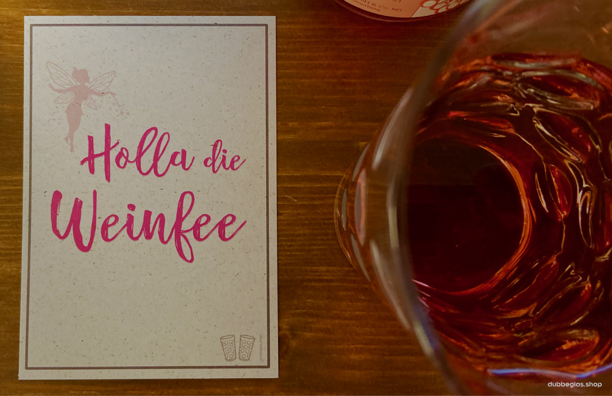 Holla die Weinfee Postkarte