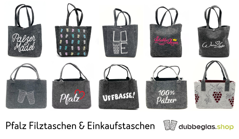 Pfalz Taschen, Filztaschen und Einkaufstaschen