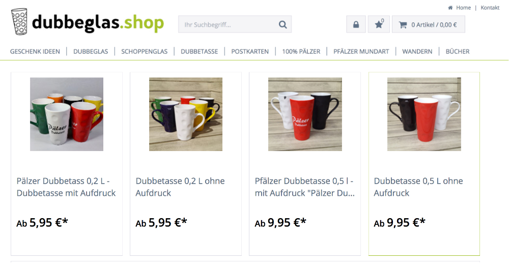 dubbetasse - dubbeglas shop 